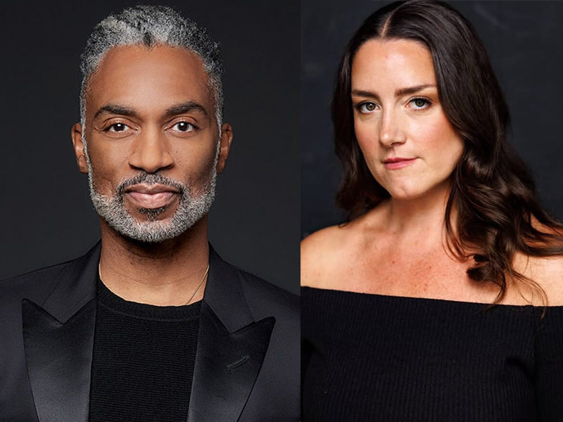 Headshots of Black man and white woman