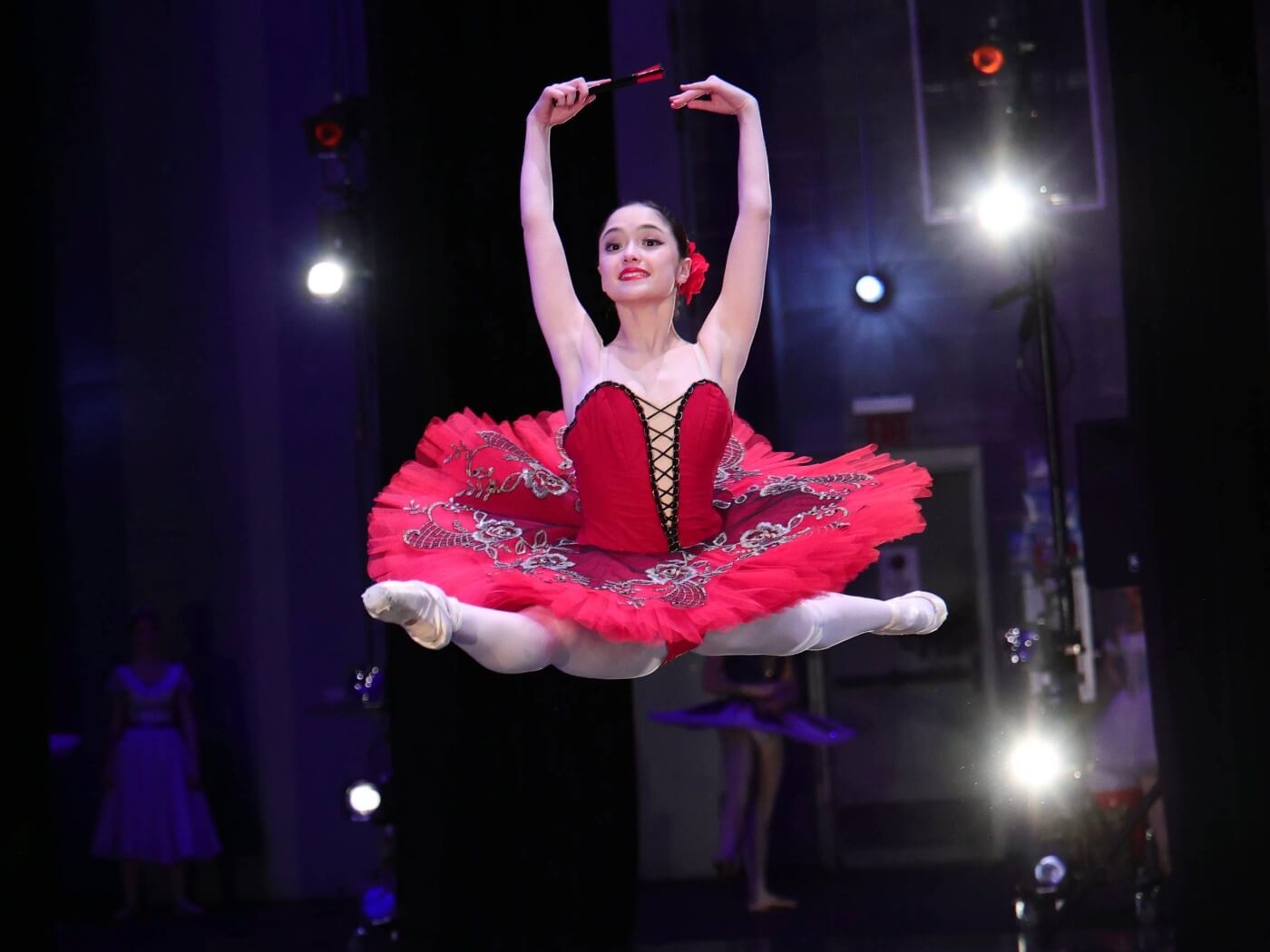 CityDance ballet dancer jumping in air with perfect form